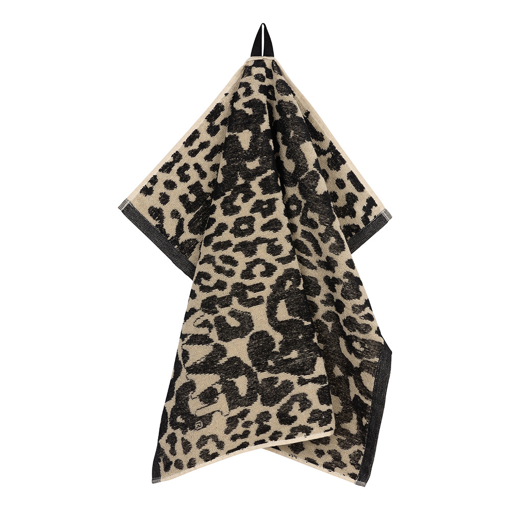 Set of kitchen towels I love leopard black / sand - 50 x 60 cm (6 pieces)