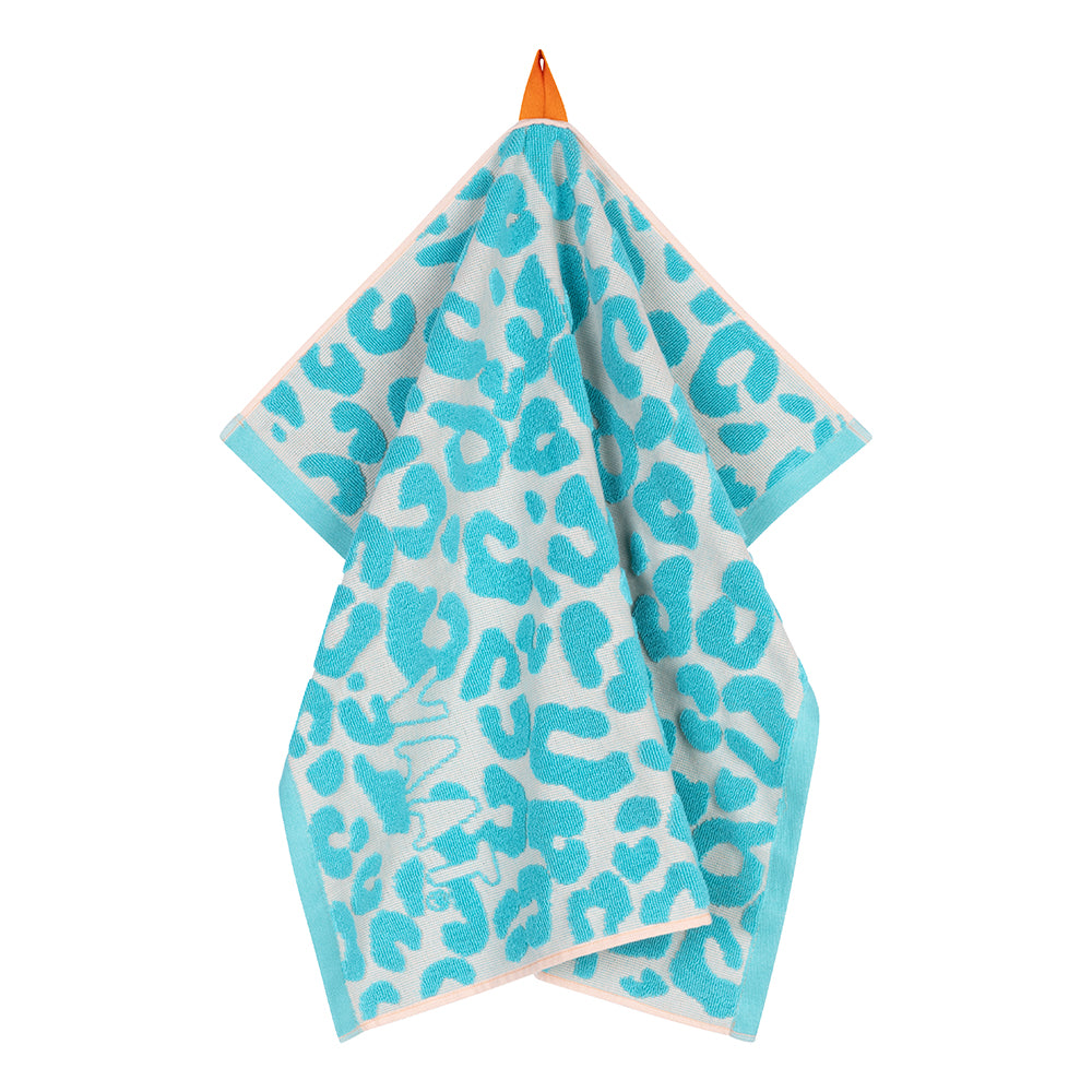 Set of kitchen towels I love leopard with relief turquoise / soft pink - 50 x 60 cm (6 pieces)