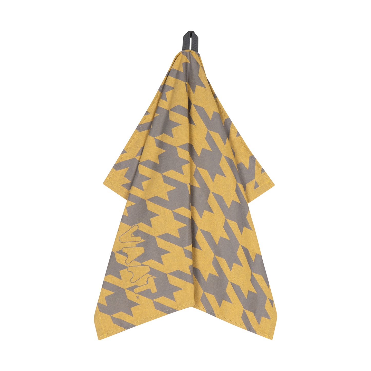 Set of tea towels I love houndstooth - yellow / gray - 50 x 70 cm (6 pieces)